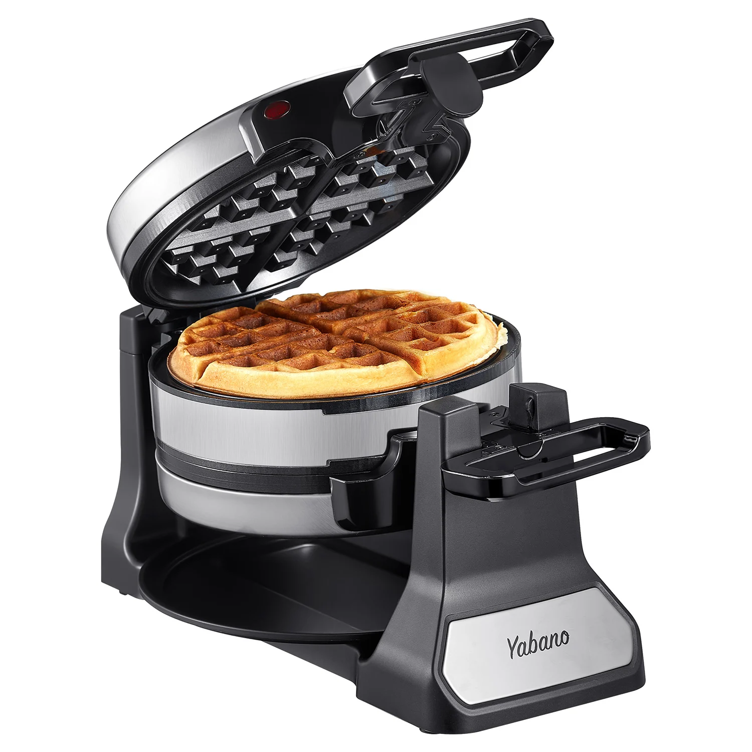 Belgischer Waffeleisen, klassisches rotierendes Waffeleisen mit Antihaft platten, abnehmbare Tropfs chale und coole Touch-Griffe, Double Flip