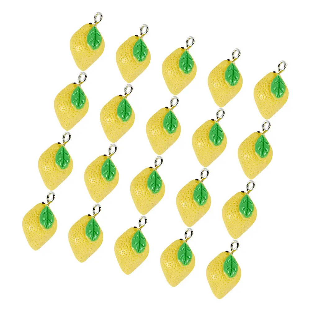 20 Piezas de Dijes de Limón de Resina, Dijes de Frutas para Hacer Joyas, DIY, Pulseras, Collares, Pendientes, Llaveros, Colgantes, Accesorios de Manualidades de Verano