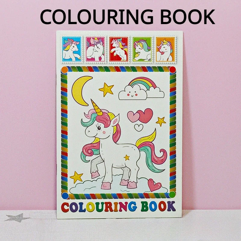 A5 Unicorn Horse Cartoon Coloring Book Kindergarten Graffiti Picture Book Children\'s Coloring Books for Kids Free Shipping Books