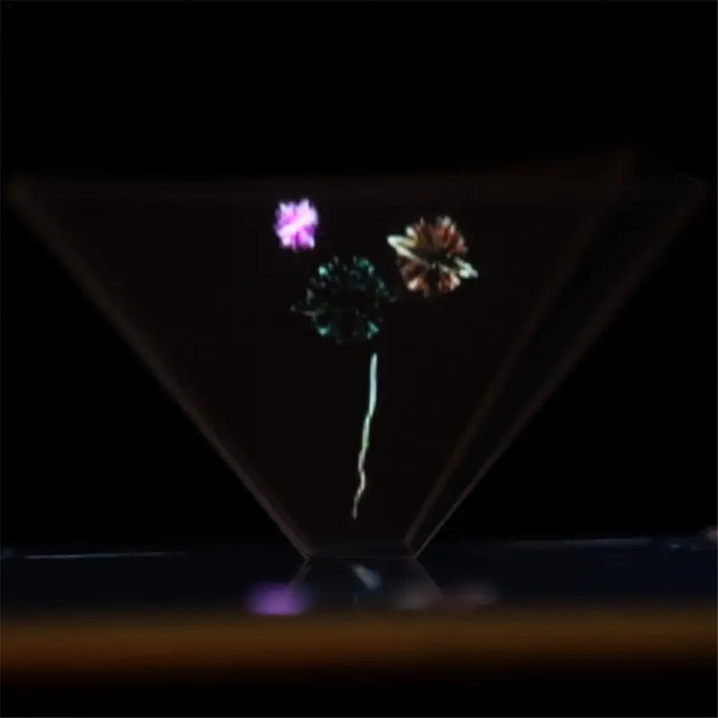 3D Hologram Pyramid Display Projector Video Stand Universal For Smart Mobile Phone Mini Durable Portable Projectors