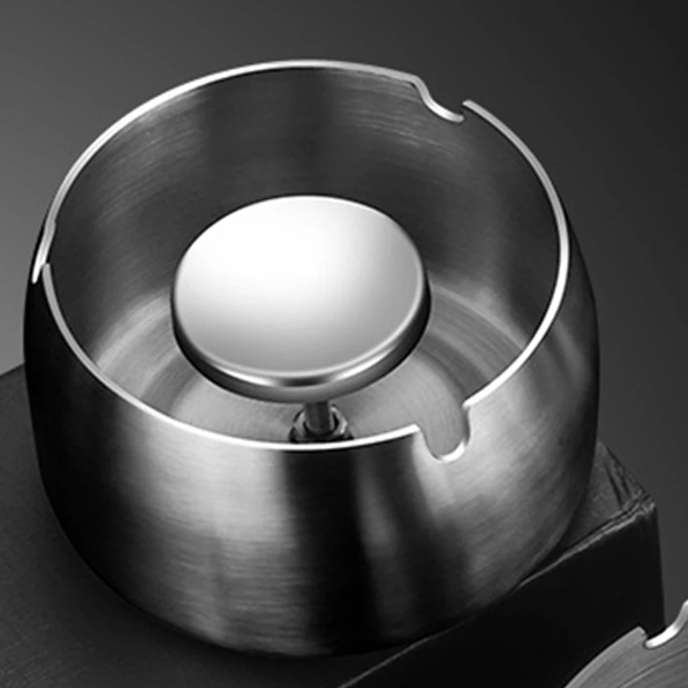 

Windproof Ashtray Household Smoking Fashionable Ashtrays for Cigarettes Natural Stainless