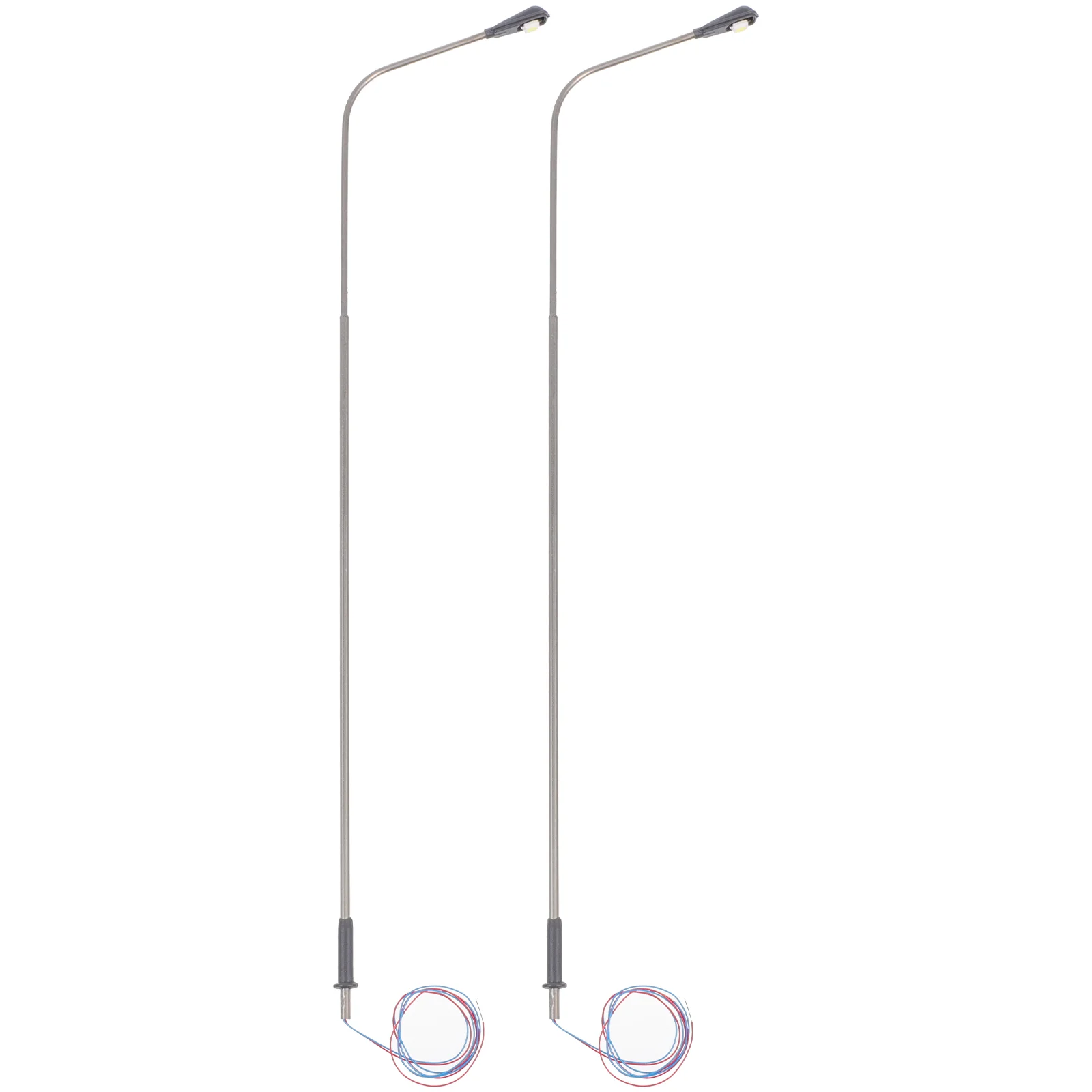 2 Pcs Simulated Street Lamp Creative Model Light Ornament Mini Streetlight Decor House Accessory Adornment Metal Miniature