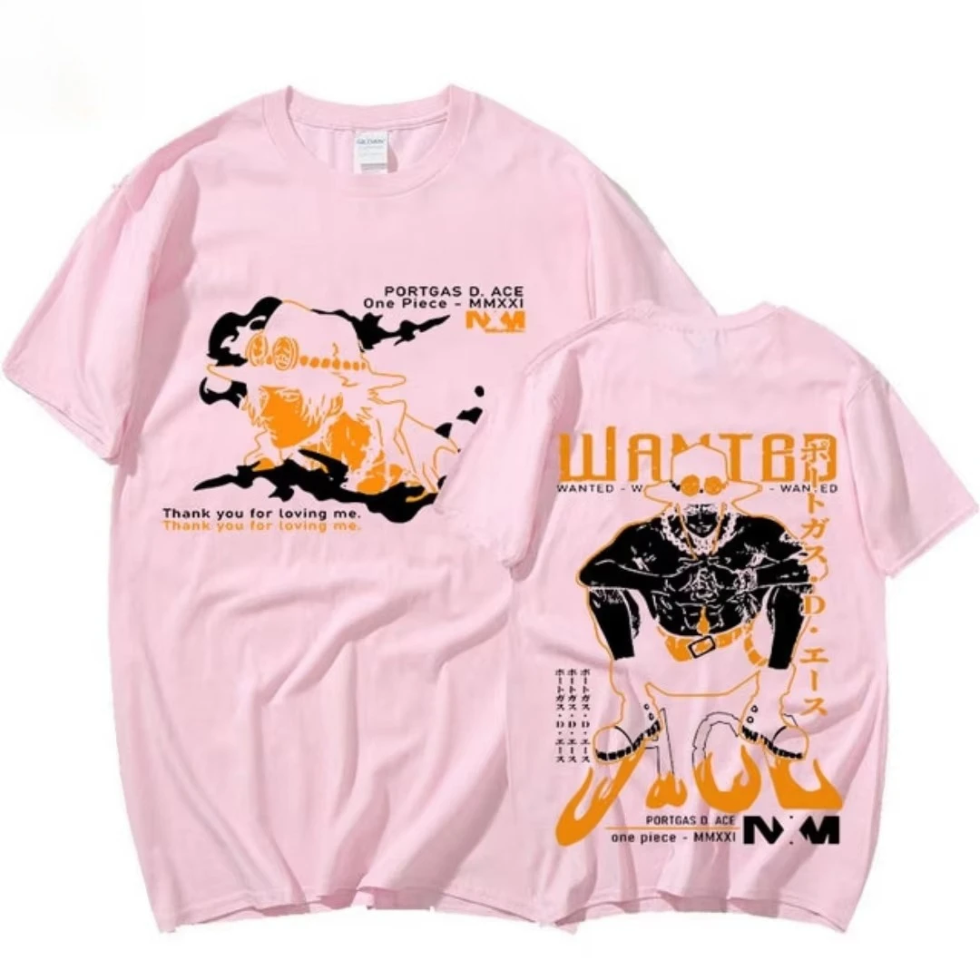 قطعة واحدة Portgas D. Ace للرجال والنساء 2026 صيف جديد أنيمي Harajuku مزدوجة الوجهين مطبوعة الأمريكية عادية الوالدين والطفل #5
