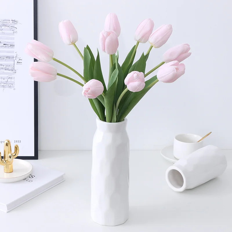 Kunstmatige nep eeuwige gedroogde tulpenbloemplanten Hoge kwaliteit decoratie Vaasdecoratie voor thuis Woonkamer Decor Nieuwjaar