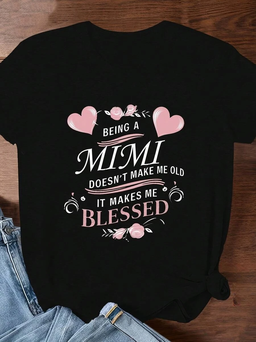 2026 New Fashion Women Crew Neck Short Sleeve T-Shirt MIMI Theme Print Casual Stylish Tops For An Awesome Look Basic Top T-Shirt