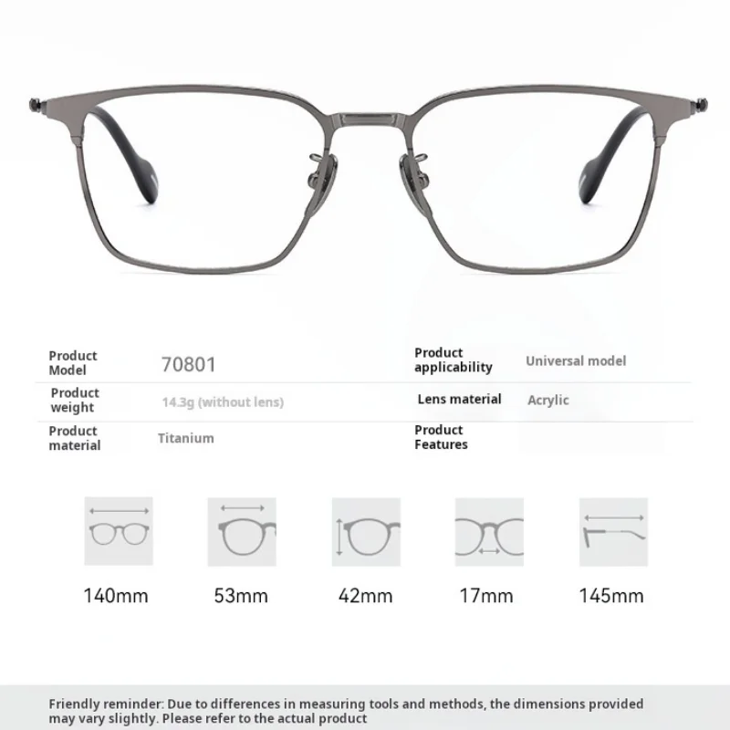 MOMOJA Titanium Alloy Square Men's Frame Ultra Light Fashion Trend Classic Business High Quality Optical Prescription Glasses