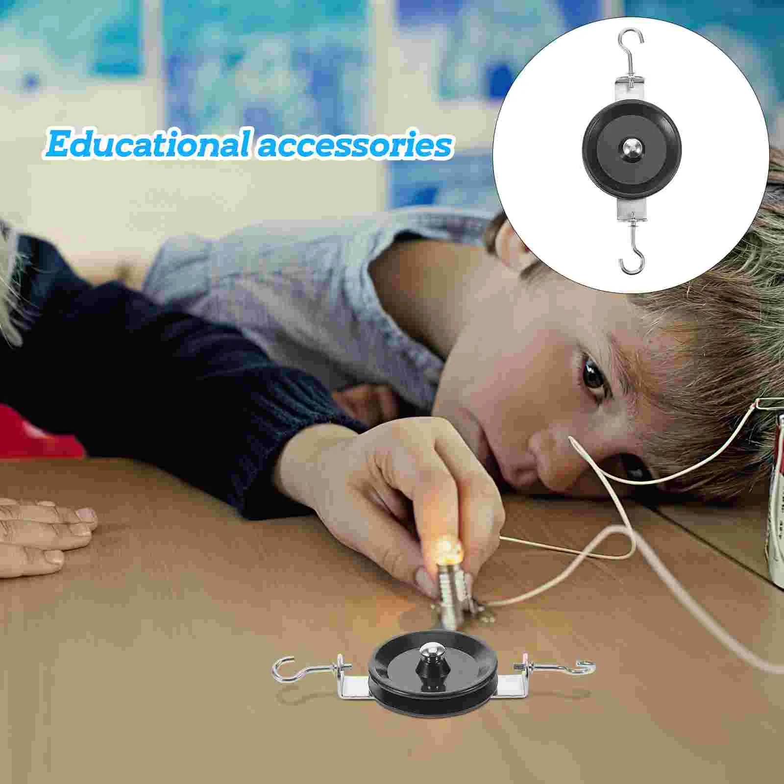 Katrol blok bantuan mengajar derek perlengkapan sekolah percobaan sains siswa tunggal