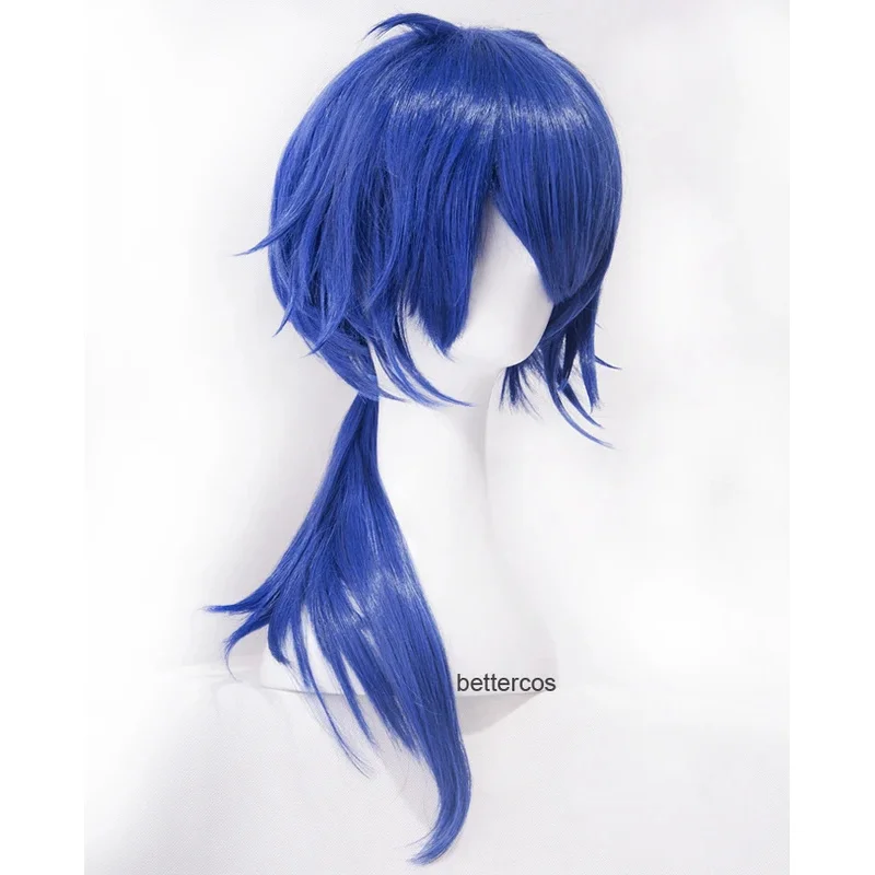 División Rap batalla hipnosis micrófono dados Arisugawa Cosplay 60cm azul ondulado resistente al calor pelucas de pelo sintético + gorro de peluca