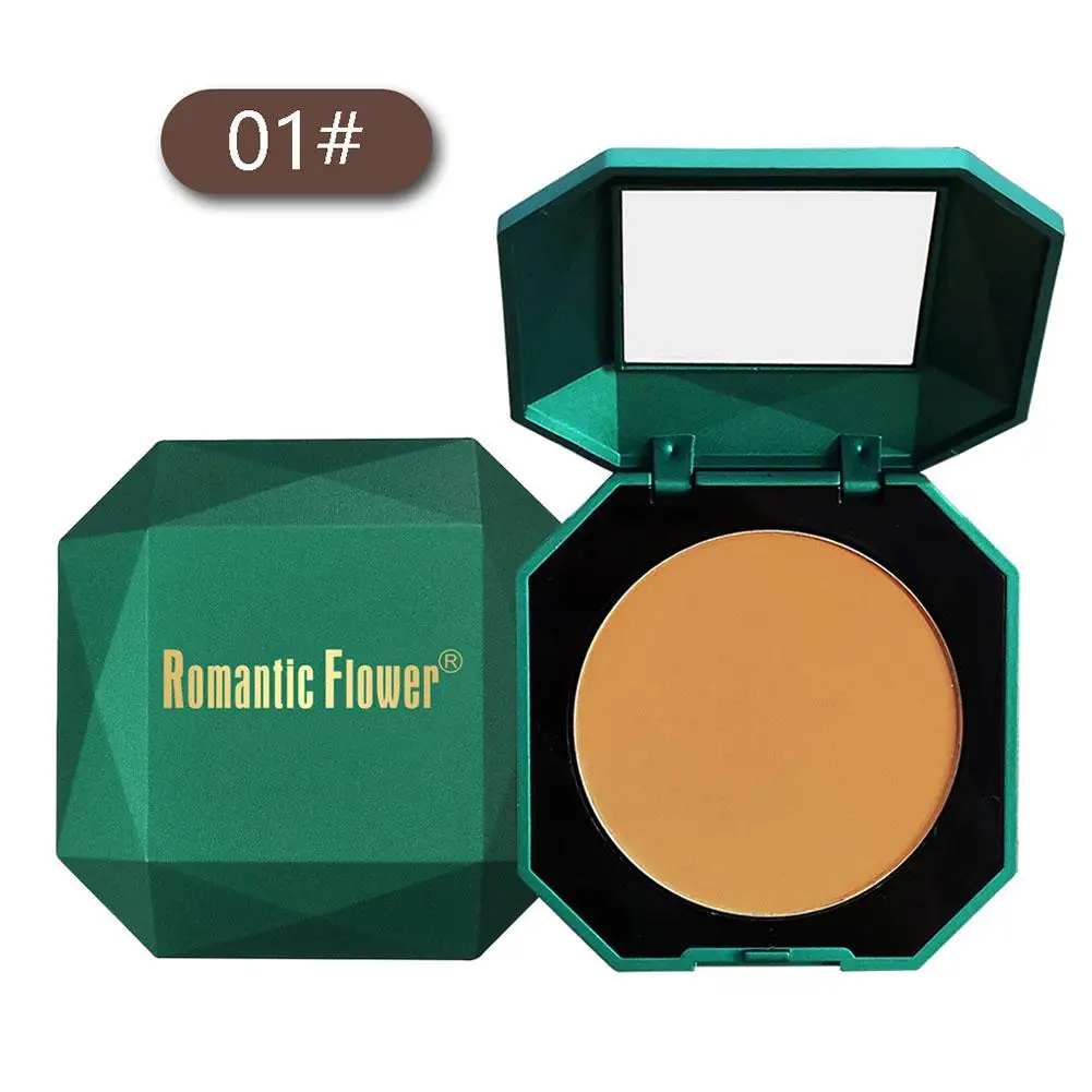 6 สี Dark Pressed Powder Dark Skin Powder Matte แป้งกันน้ําสาว Make และผลิตภัณฑ์ Powder Up Mirror Puff G7e8