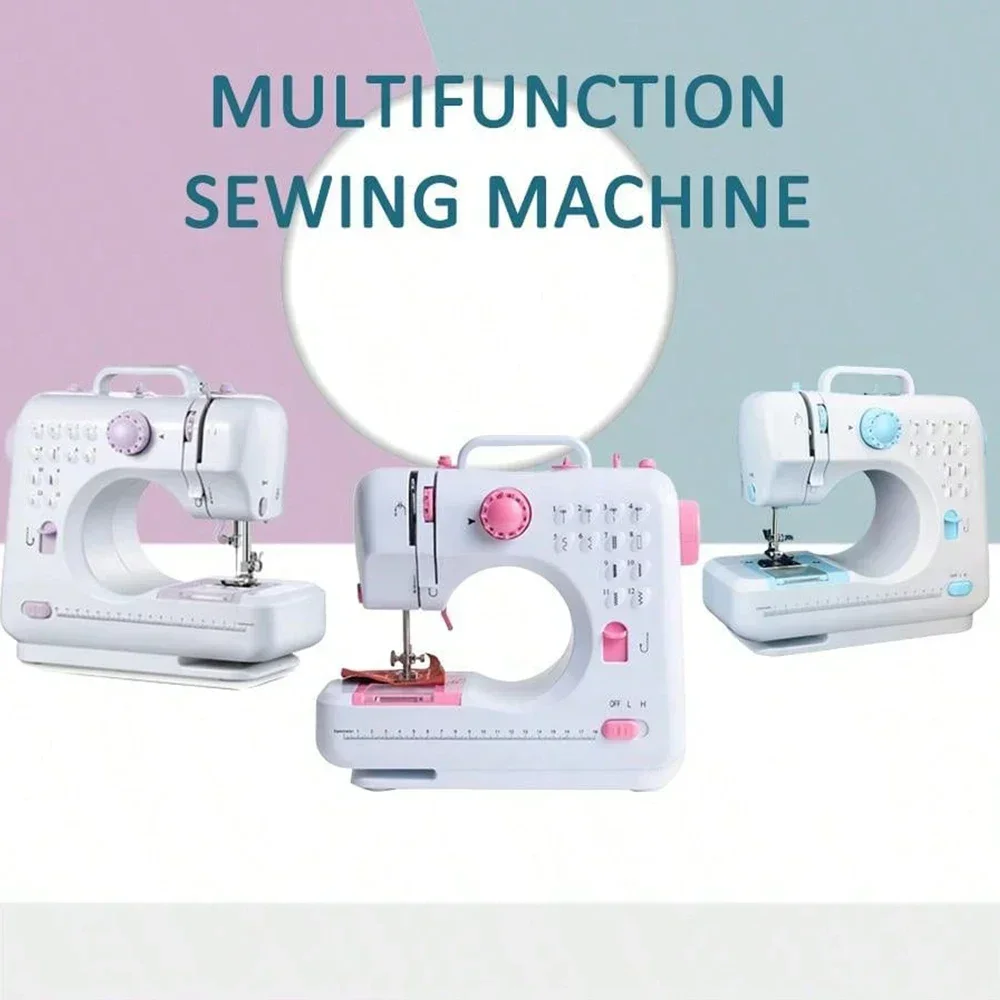 Sewing Machine, 12 Stitches Domestic Sewing Machine, Presser Foot, Overlock Machines, Electric Portable Pedal, Clothes Stitch