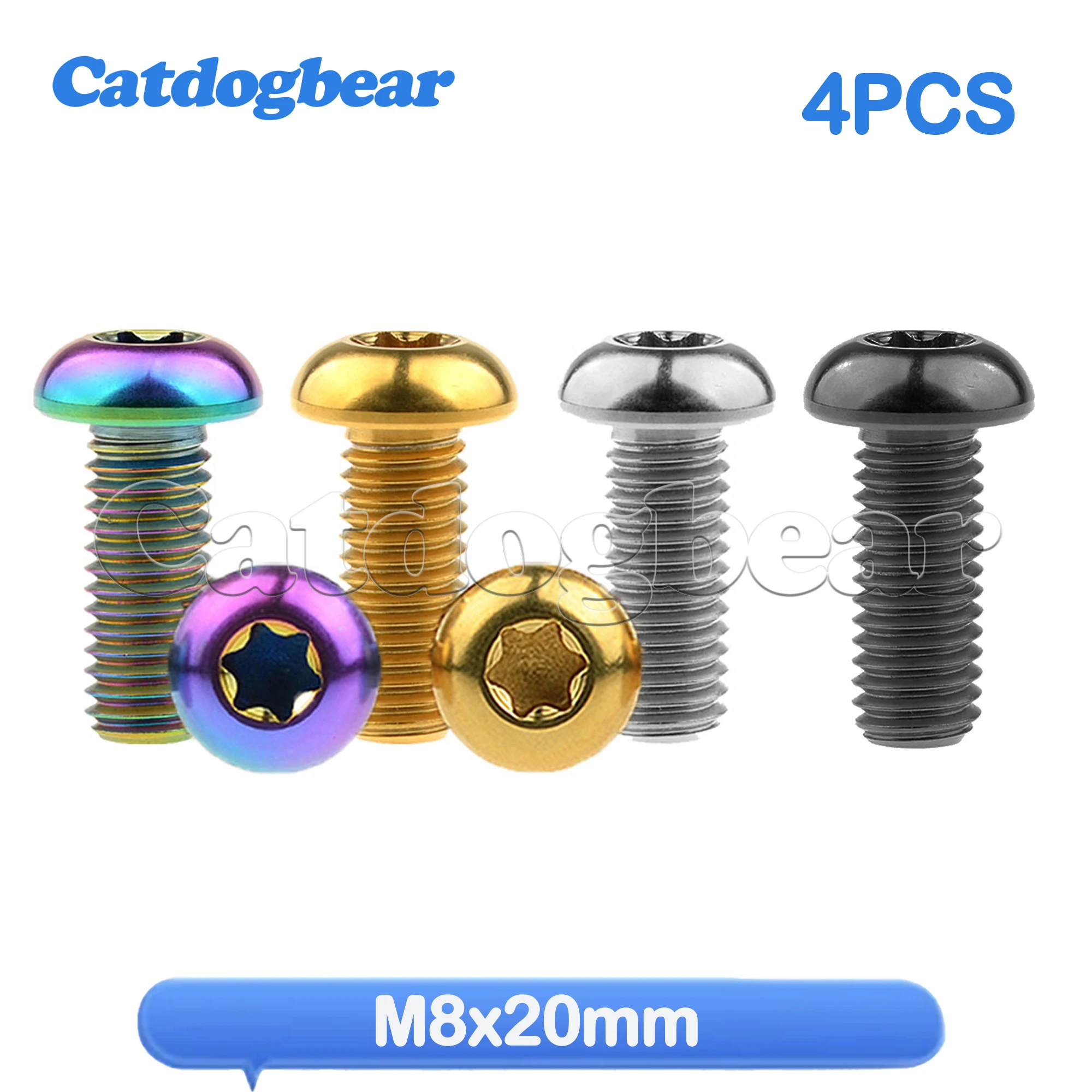 Catdogbear  4PCS M8x20mm Titanium Bolt Torx T40 Head Screws for DUCATI Motor Bike Disc Brake Rotor
