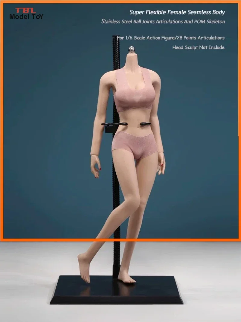 1/6 Scale Asia Style Connecting Foot Big Breast Girls Body Model 12'' Seamless Super Flexible Soldier Action Figures Toys