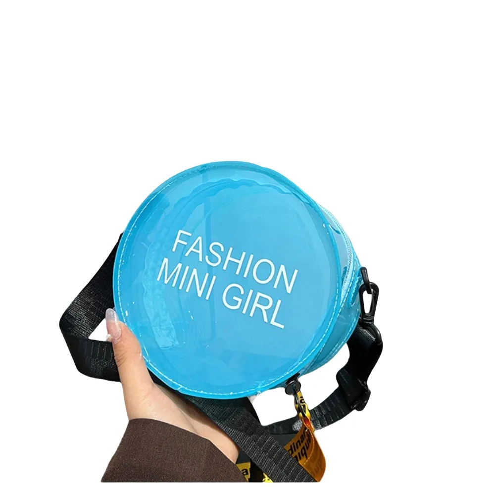 

The Water-Sprinkling Festival Jelly Letter Crossbody Bag Mini Large Capacity Round Toilet Bag Waterproof PVC Vacation Beach Bag