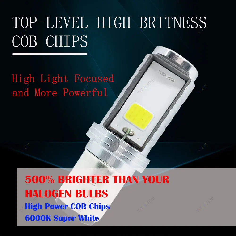 1pcs 12000LM BA20D Headlight Bulb H6 LED  Light Hi-Lo Beam Light Lamp Bulb  Motorcycle Auxiliary Lights Led Headlight 6500K 12V image 2