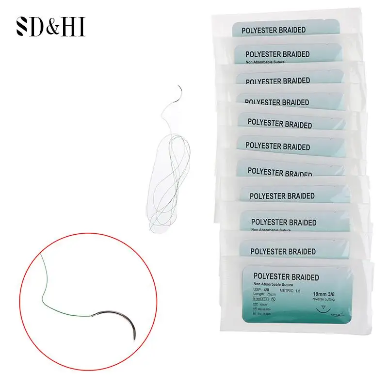 Sutura Agulha Médica, Nylon Monofilamento Thread, Demonstrações Ensino Exercícios Prática Kit, 2/0, 3/0, 4/0, 6 pcs, 12pcs