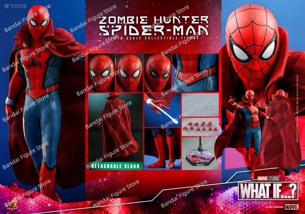 ฟิกเกอร์แอ็คชั่น HOTTOYS HT TMS058 1/6 นักล่าซอมบี้ สไปเดอร์แมน ถ้าอย่างนั้นแล้วมันจะเป็นอย่างไร? ฟิกเกอร์ด็อกเตอร์สไปเดอร์แมนจากซีรีส์การ์ตูนขนาด 12 นิ้ว