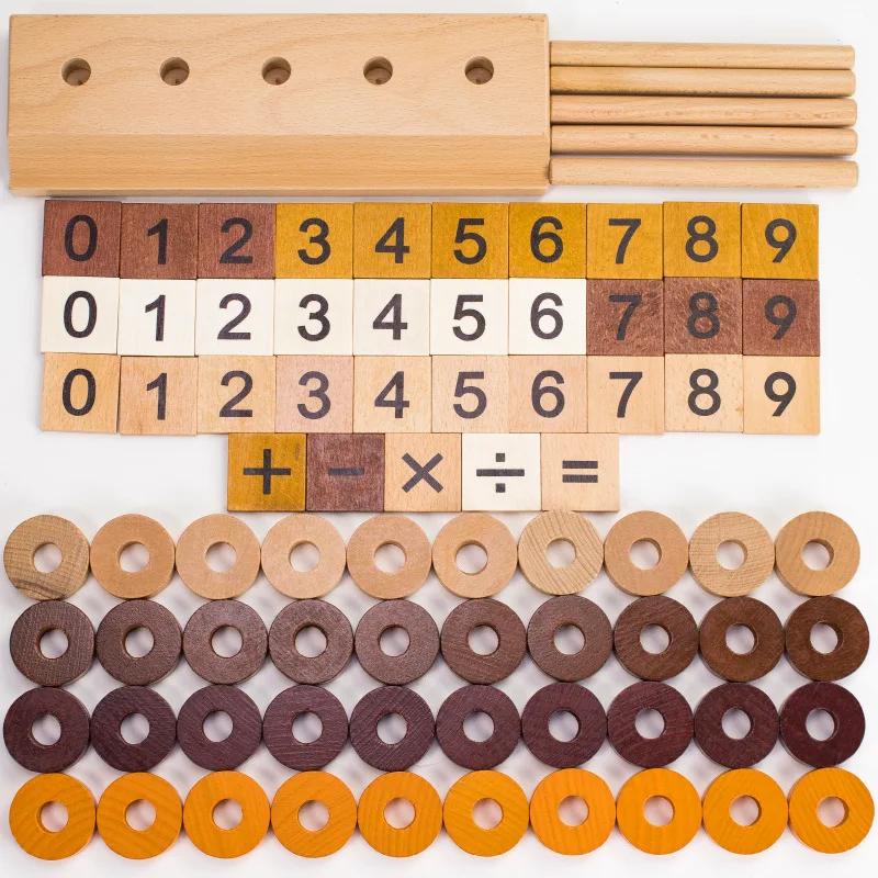 NIEUWE Montessori Houten Wiskunde Rekenkundige Speelgoed Kinderen Voorschoolse Leren Onderwijs Spel 1-3-6 Jaar Oude Cadeaus voor Kinderen