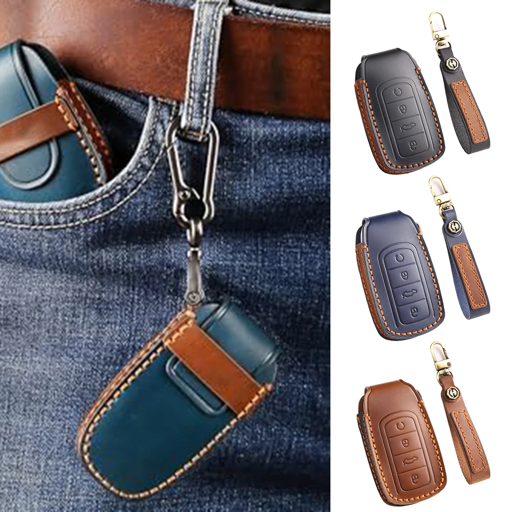 

Cowhide Leather Cover Car Key Cover Car Accessory Protection Durability And Resistance Easy Installation Design