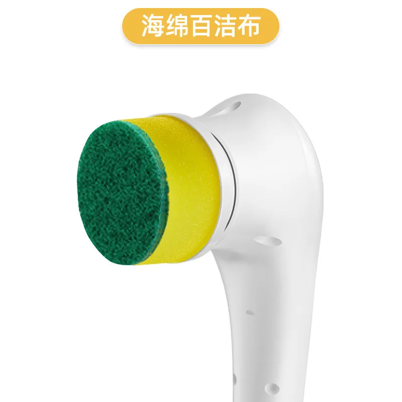 Accessories - Electric Cleaning Brush Head Wire Ball Sponge Head Cleaning Cloth Head Brush Head 5 In 1 Clean Brush Head Parts