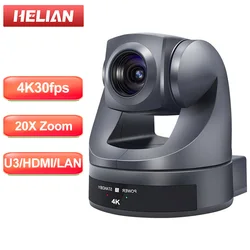 4K/30fps PTZ HDMI USB LAN Camera 20x Optical Zoom Ai-Auto Tracking Conference Camera Ptz Video for Church Meeting Support POE