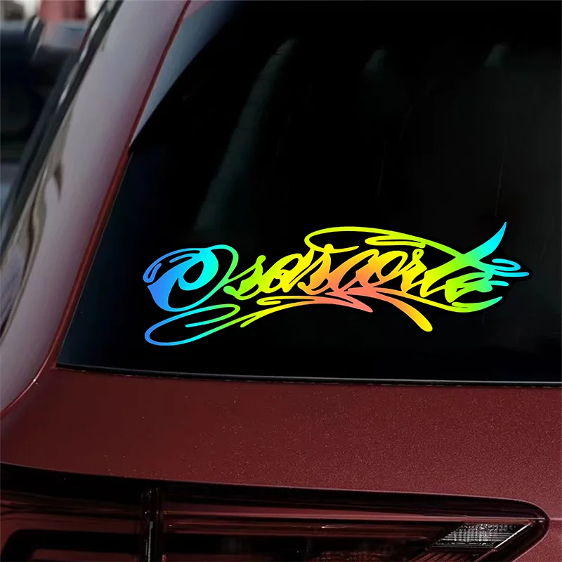 Floral Letter Spray Paint Sticker JDM Style Waterproof Vinyl Decal for Car Windshield Side Window Motorcycle Panel