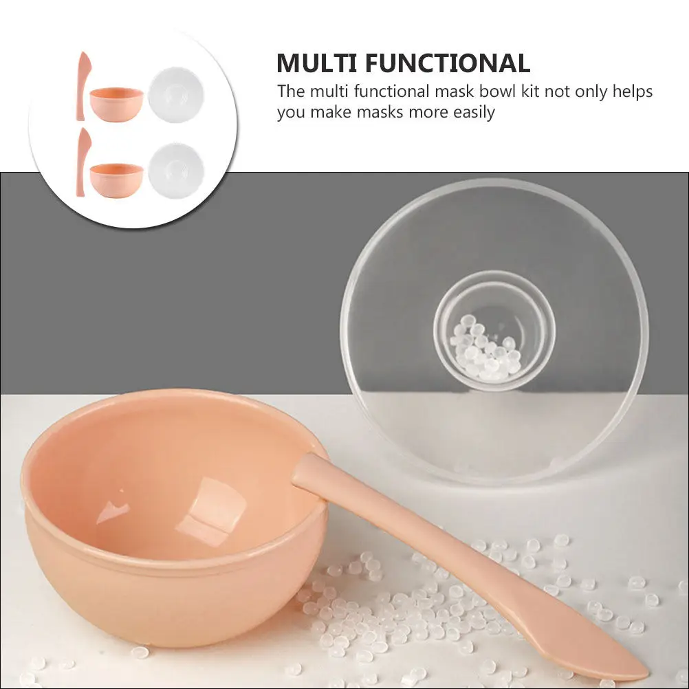 2Sets Beauty Mask Kit Silicone Bowls Anti-Drop Face Mask Stirring Rod DIY Mixing Bowl Salon Home Skin Care Tool