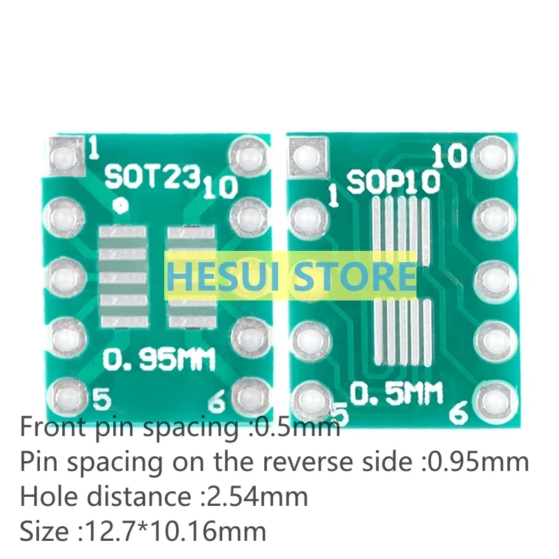 Patch turn in-line transfer board SOP10/MSOP10/SOT23 turn DIP foot distance 0.5/0.95mm
