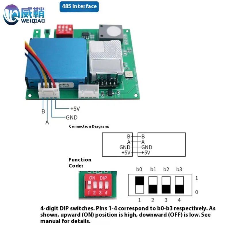Seven-in-one air quality sensor module CO2 formaldehyde PM2.5PM10 temperature and humidity TVOC all-in-one