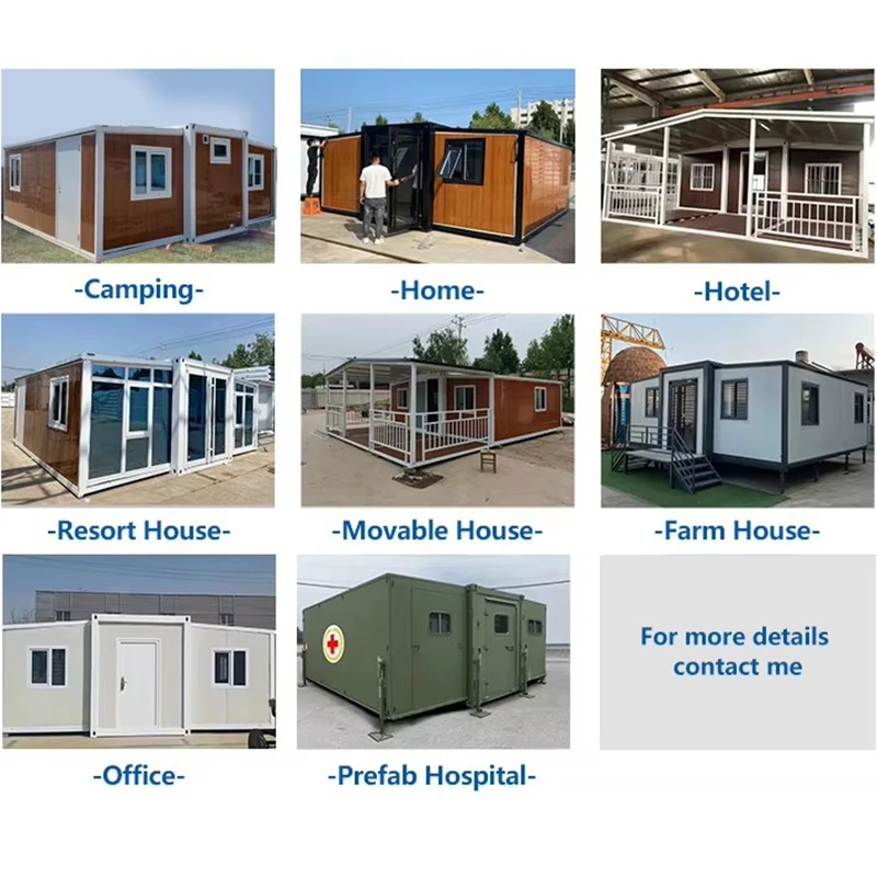 Folding Modular Homes 20ft 40ft  Expandable Container House Living 3 Bedroom Prefab House Expandable Office House Container