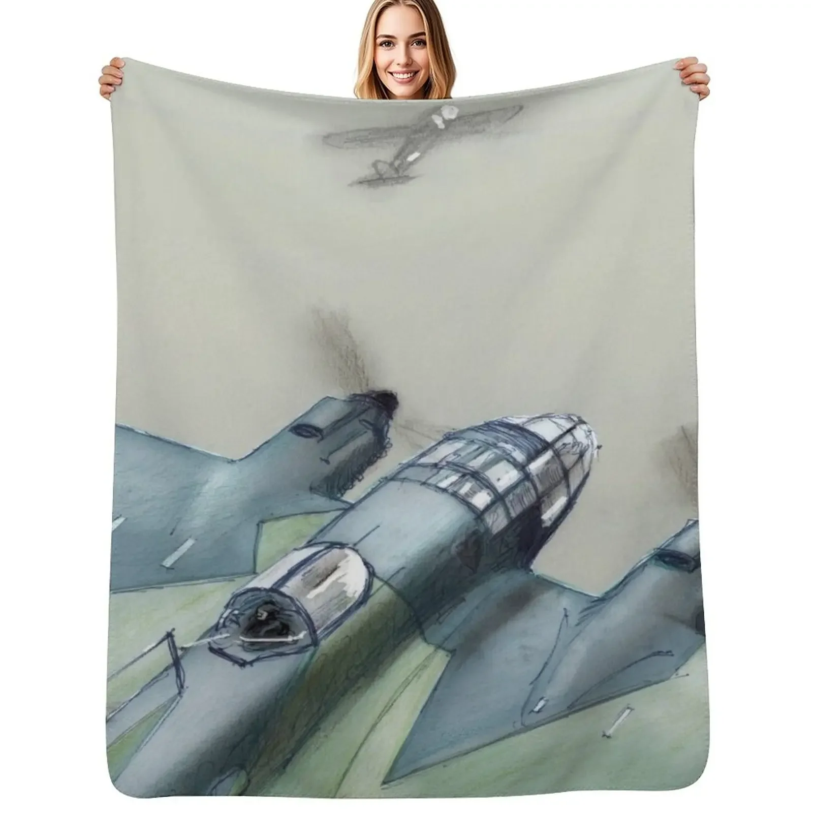 

He-111 bomber by Dennis Weber of ShreddyStudio Throw Blanket Luxury Thicken Fashion Sofas wednesday Winter beds Blanket