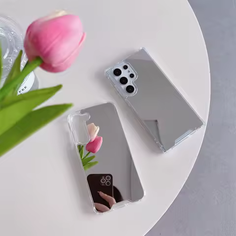 For Samsung Galaxy S25 S23 Ultra S22 Plus Shockproof Mirror Phone Case For Samsung S25Edge S24 Ultra S21 PLUS Makeup Back Cover