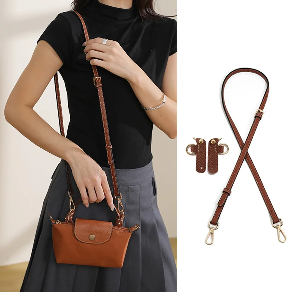 1 Set Bag Strap For Longchamp Mini Punch-free Genuine Leather Shoulder Strap Set Transformation Crossbody Strap Bag Accessories