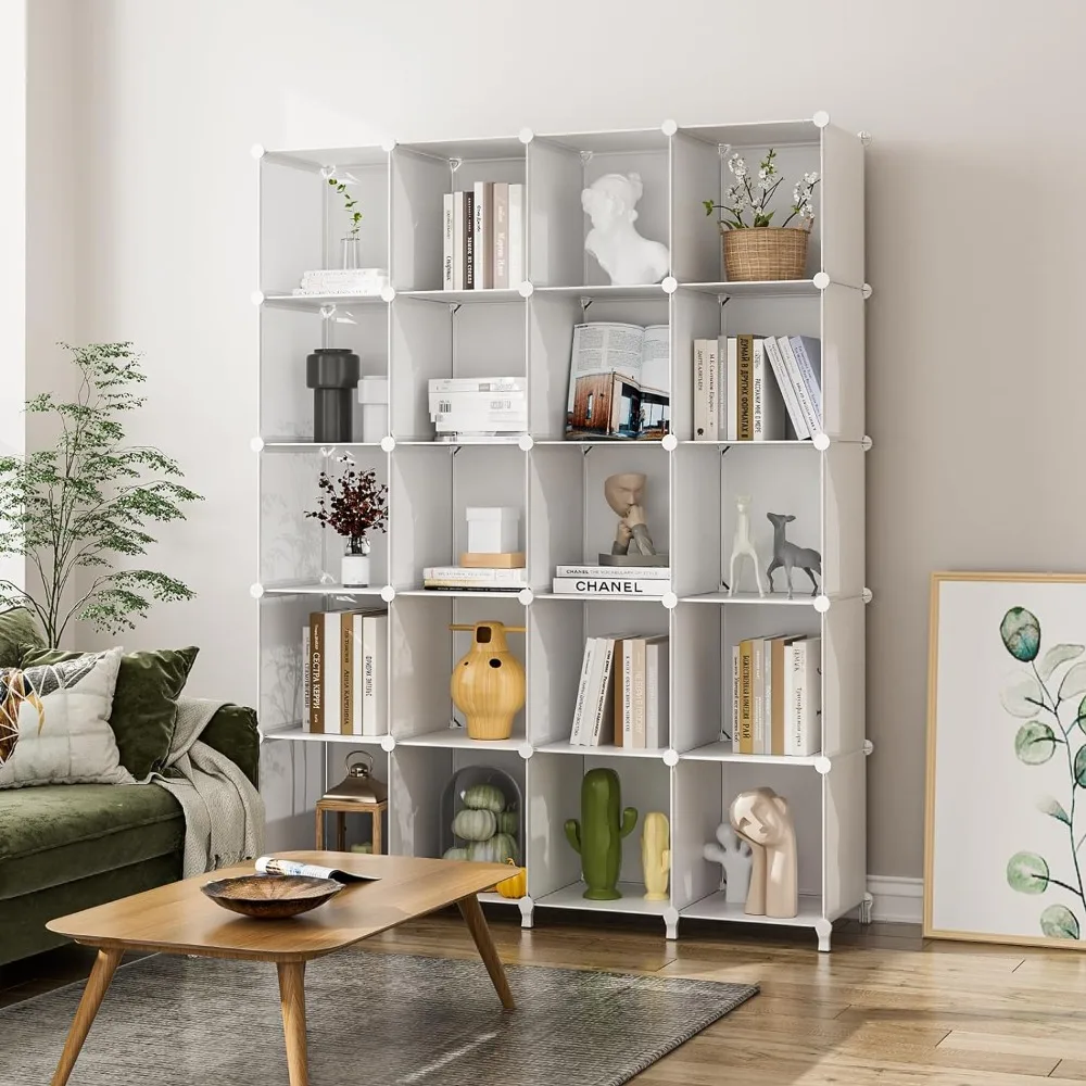 Scaffale cubo, 16 cubi portaoggetti Organizer per armadio e libreria portatile in plastica con Organizer cubo