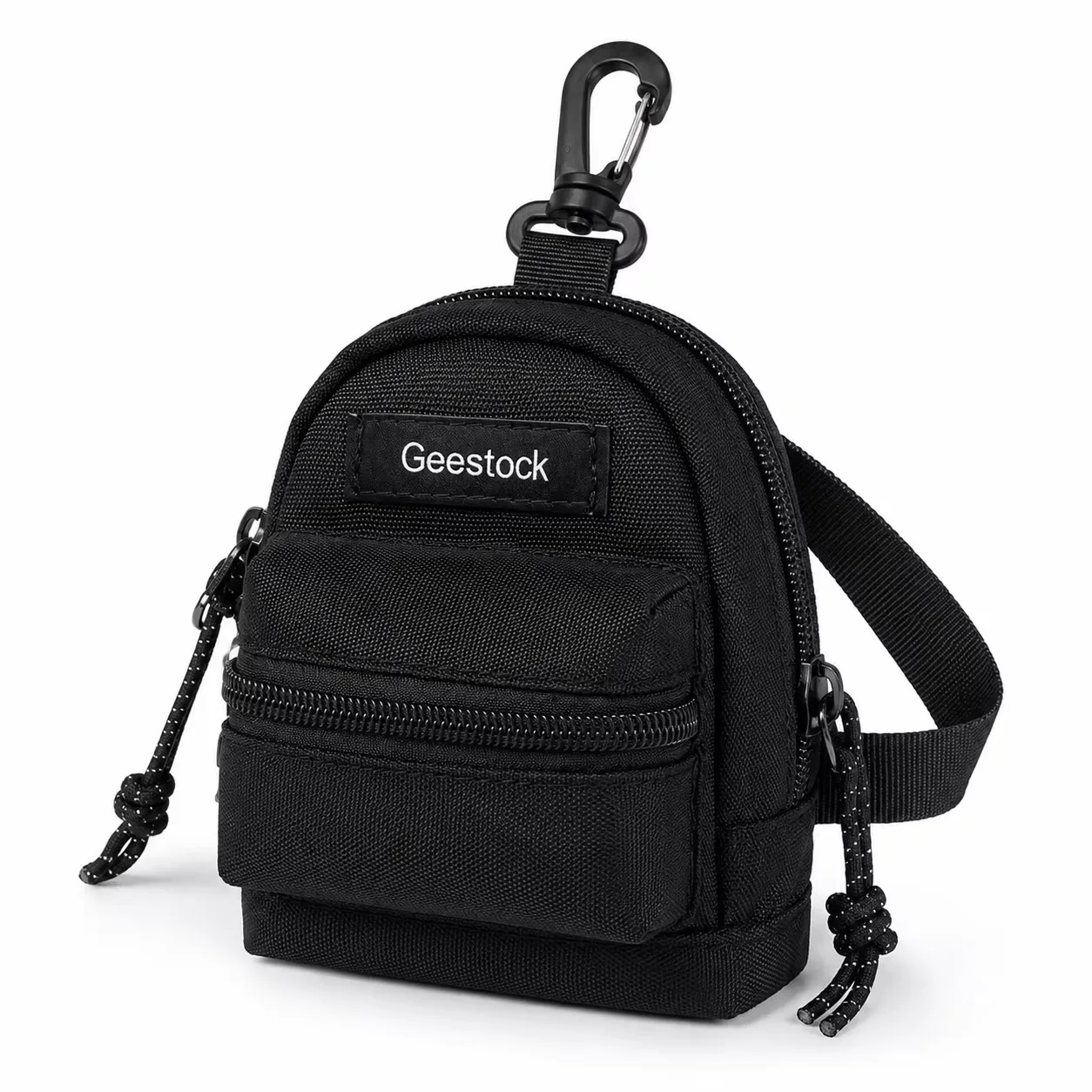 Mini Outdoor Utility Pouch with Carabiner, Lightweight Oxford Cloth Bag for Earbuds Keys Cards Hiking Travel