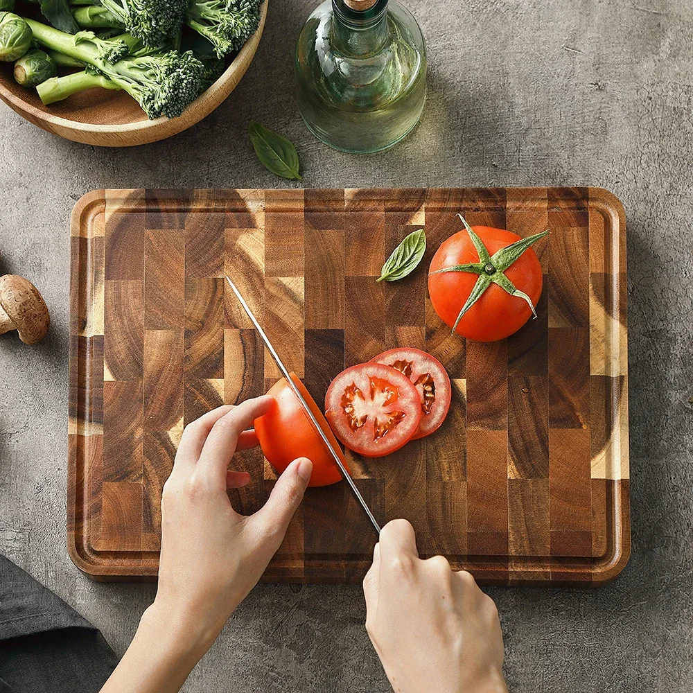 Cutting Board Premium Acacia Wood Splicing Kitchen Accessories Chopping Board Drain Water And Damp-proof Kitchen Tools