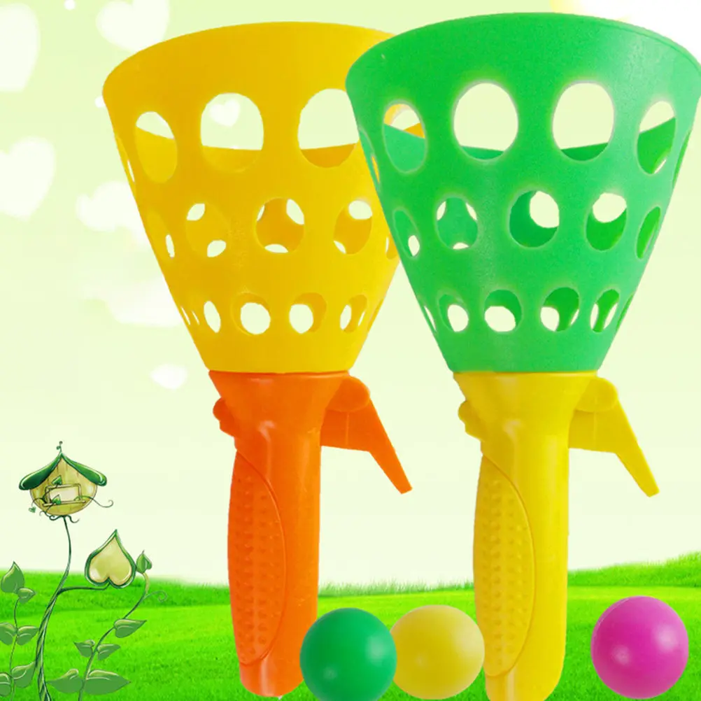 

1Set Elastic Ball Launch Catch Game Outdoor Set 6 Ball Rackets 12 Balls Kids Coordination Hand Eye Exercise Play