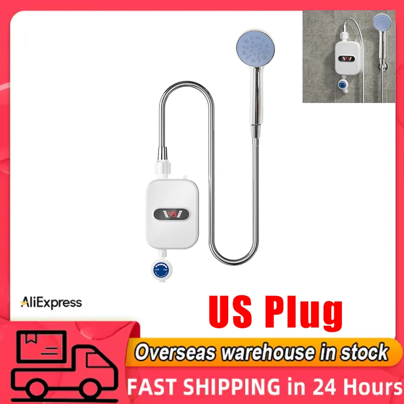 

Американский 110 В мгновенный электрический водонагреватель, ЖК-дисплей температуры, IPX4, набор устройств для быстрой нагрева воды для душа