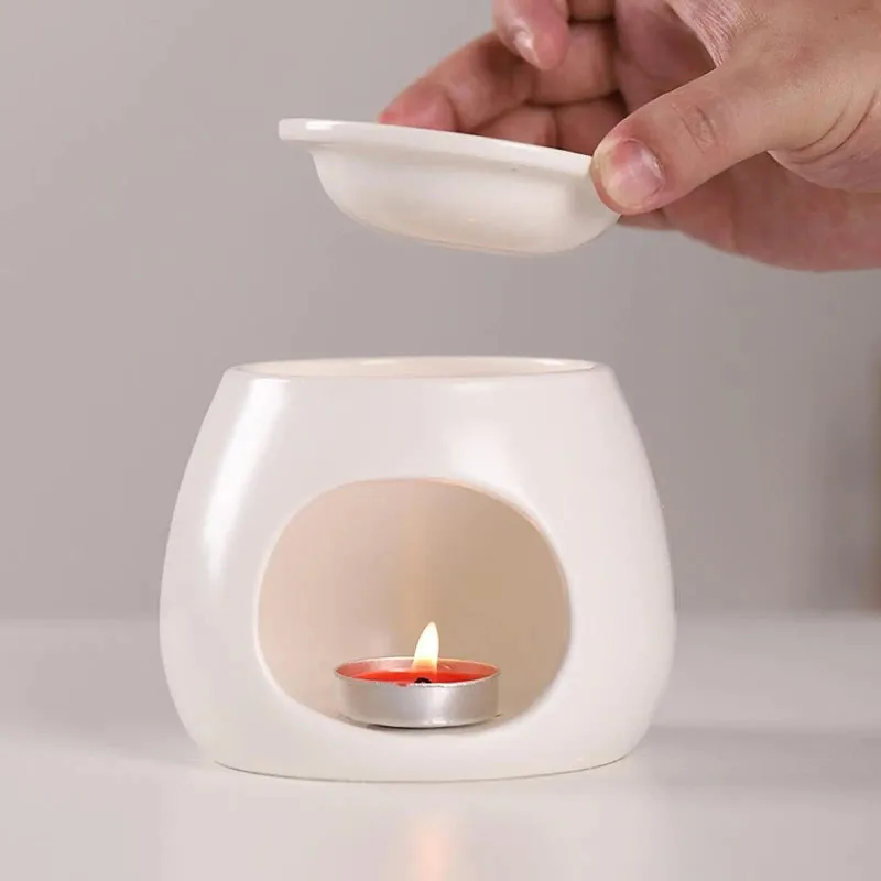 Keramische Etherische Olie Brander Smeltbrander Olie Warmer Theelicht Kaarshouder Aroma Brander Voor Thuis Kantoor Slaapkamer Decoratie