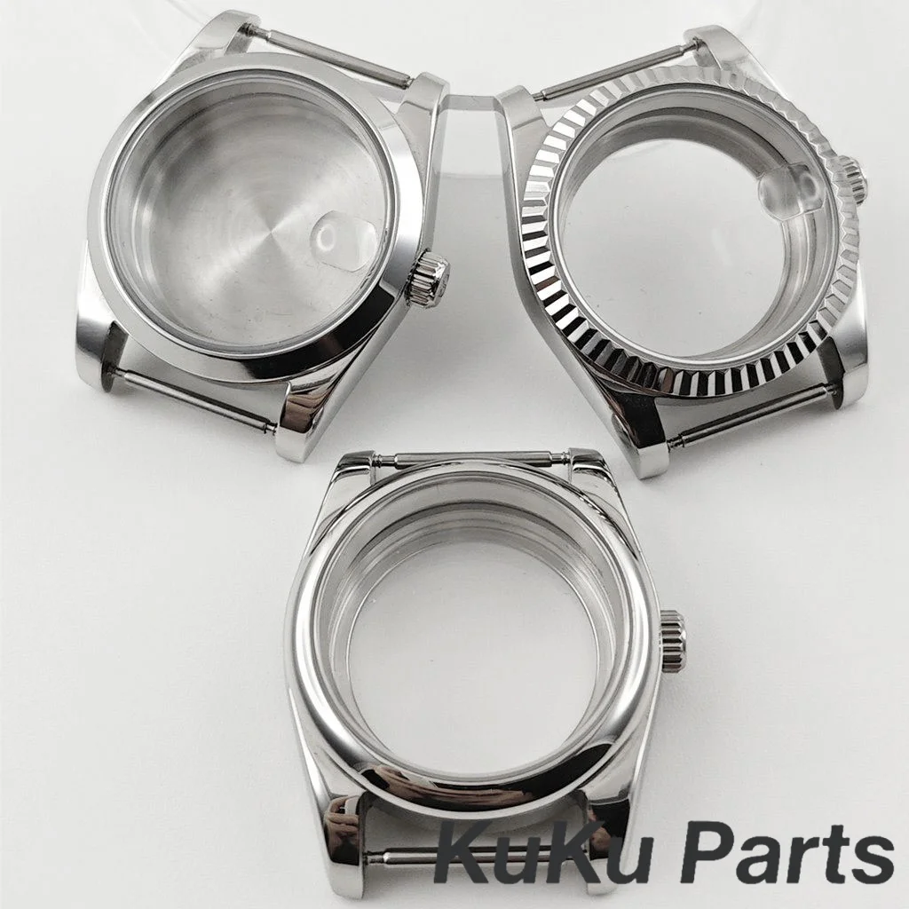Silber NH35 36 MM/40 MM Hohe Qualität Sapphire Kristall Uhr Fall Wasserdicht Für NH34 NH35 NH36 NH38 NH70 PT5000 ETA 2824 Bewegung