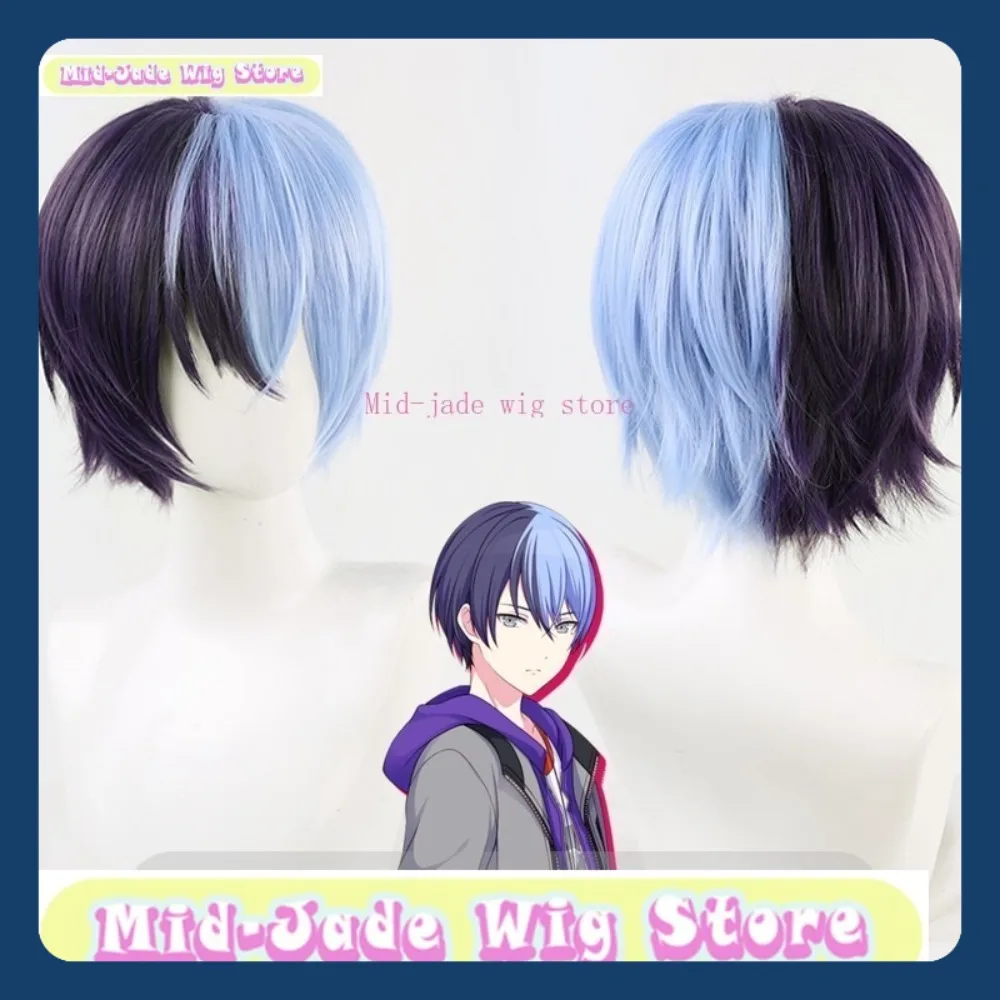Sekai Aoyagi Toya Cosplay Wig Anime Game Cosplay Dual Tone Synthetic Short Hair Cosplay Party Costume Headwear Halloween Wig