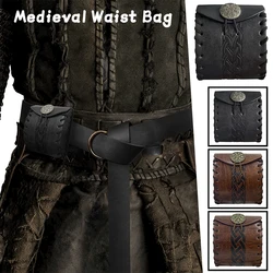 Medieval Vintage Waist Bag Hanging Belt Mini Coin Purse Pocket Renaissance Faux Leather Retro Style Outdoors Belt Bags