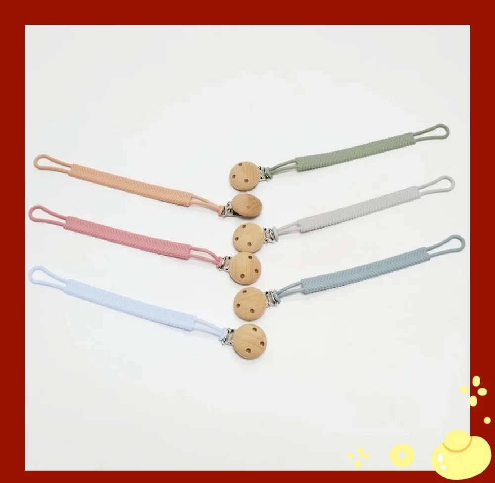 Silicone Pacifier Chain Tooth Glue Cute Anti Drop Chain Baby Children's Bottle Tie Anti Drop Hanging Baby Stroller Accessory