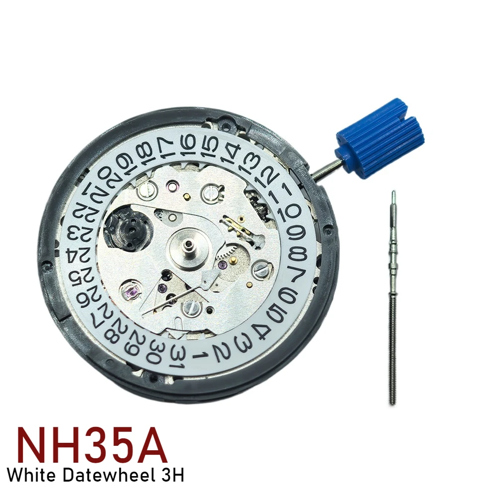 Japan Seik NH35A Premium Mechanical Movement NH35 White Date wheel 24 Jewels Automatic Self-winding High Accuracy Movt Replace