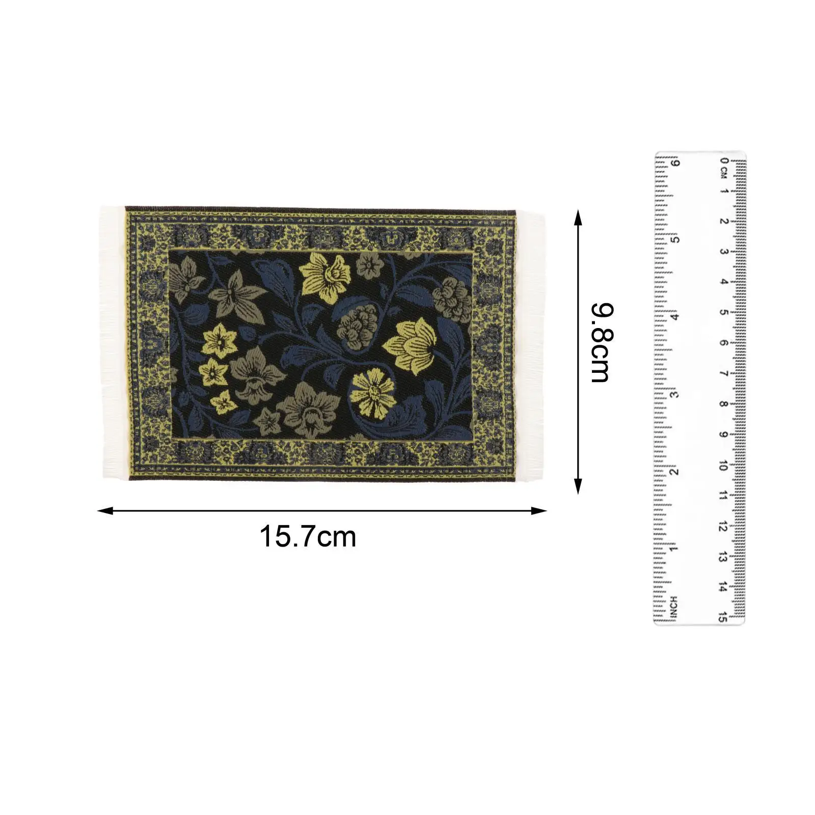 寝室、ドールハウス家具、ミニチュアラグ、長方形ドアマット、1/12シーンモデル、3.86 "x 6.18" 用のシミュレーションプレイカーペット