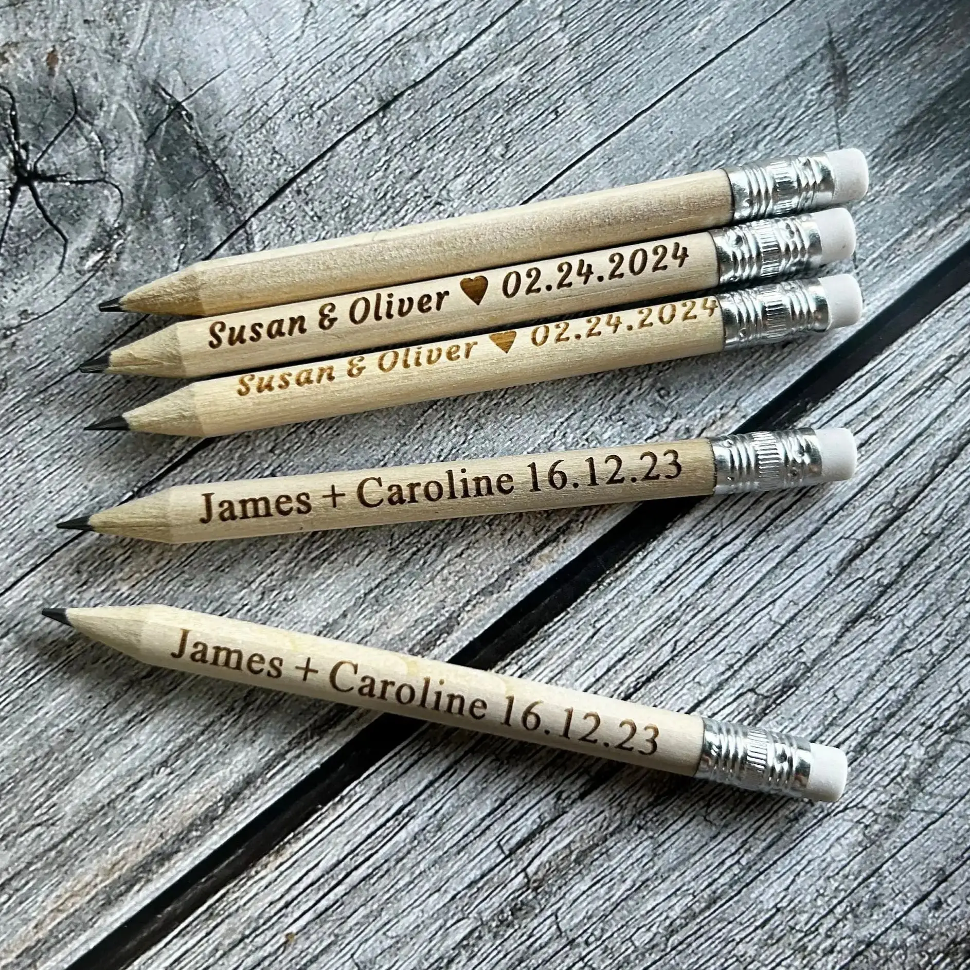 

50pcs Personalized Rustic Wedding Wooden Pencils in Bulk Wedding Favors for Guest Engraved Natural Golf Pencil Printed with LOGO