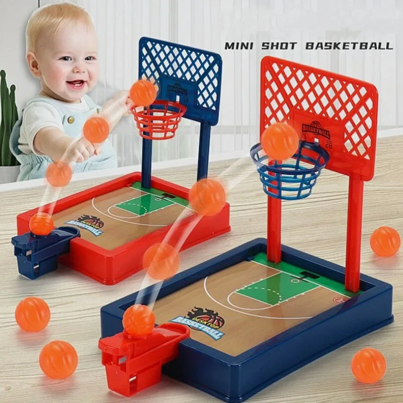 Kids Desktop Finger Shoot Basketball Game Sturdy ABS Plastic Mini Tabletop Basketball Hoop Toy Two‑Player Competition Family Int