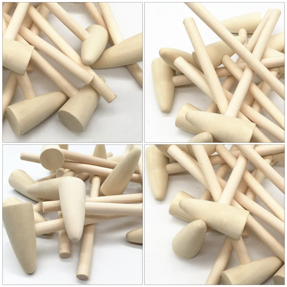 20 pezzi mini martello di legno piccoli mazze per bambini martello di legno per bambini strumento artigianale fai da te gioco di martellatura di attività per l'asilo