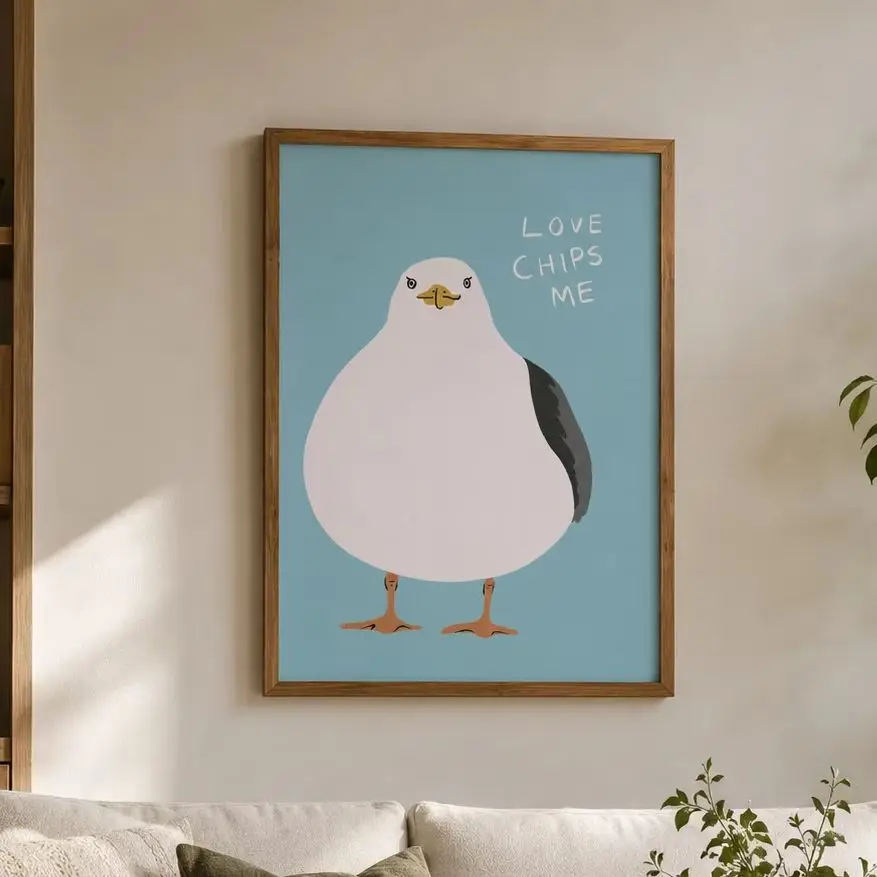Seagull print | Wall art | Gallery wall,Canvas Wall Print,  High‑Grade Home Decoration Artwork for Bedroom, Living Room, Office