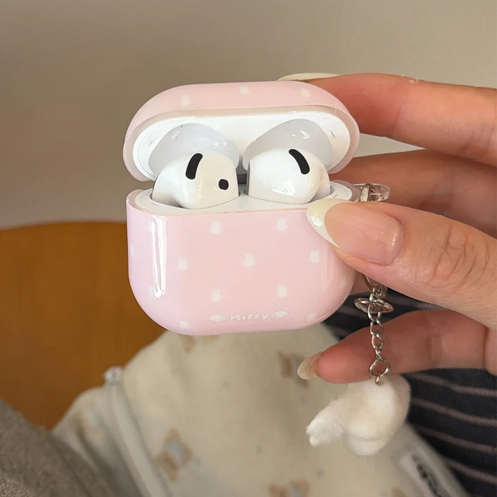 girl pink cute earphone case for airpods 1 2 3 4 pro 2 pro3 shockproof protection cover white cloud pendant silicone shell