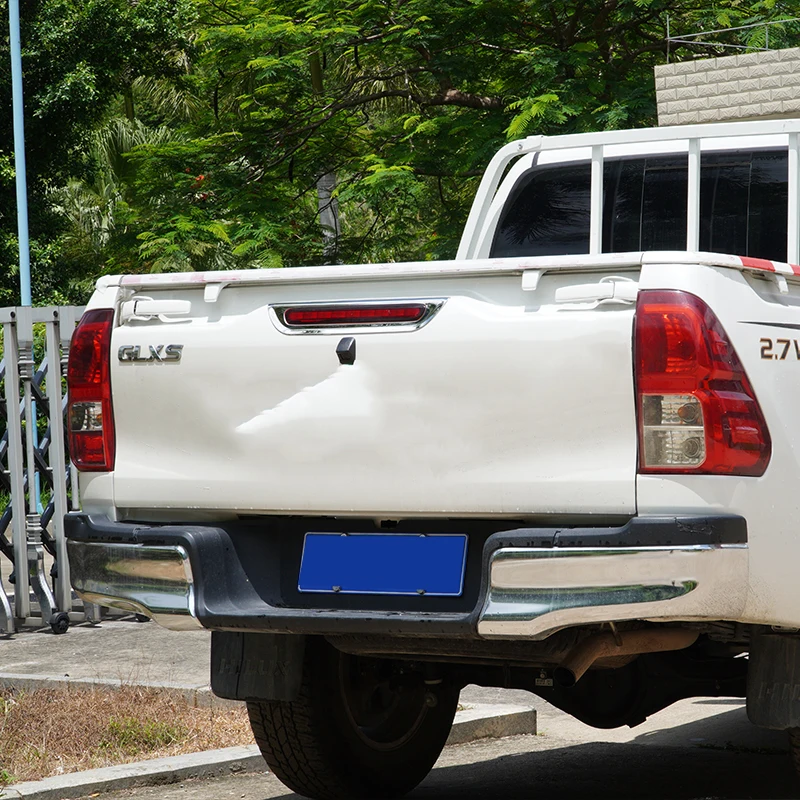 

Stainless Steel Rear Trunk Gate Brake Light Lamp Frame Trim For Toyota Hilux 2015-2021 Decoration Car Styling Kit Accessories